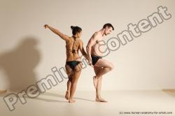 Underwear Woman - Man White Average Short Brown Dancing Dynamic poses Academic